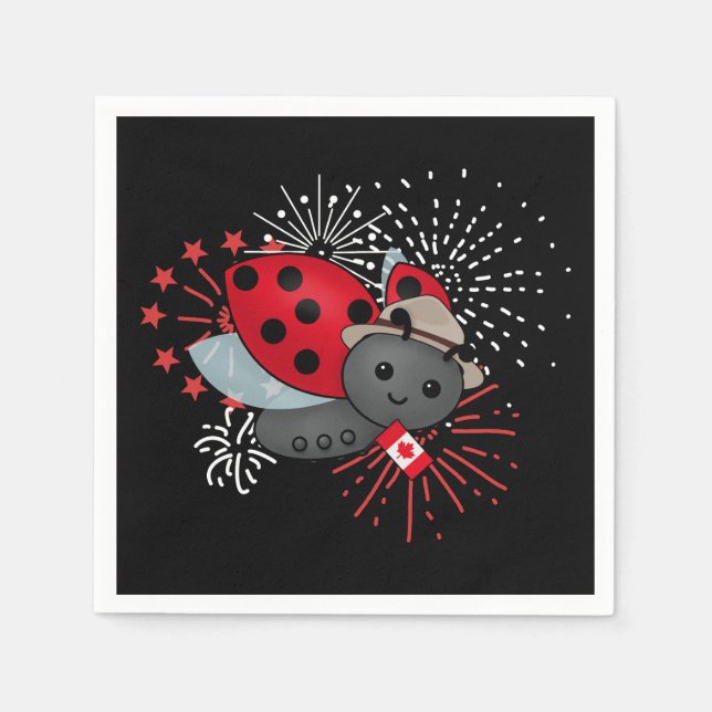 Serviette En Papier T-shirt de la fête du Canada (Devant)