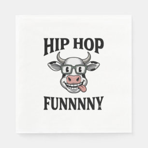 Serviette En Papier T-shirt design de gravure vintage de vache hip hop