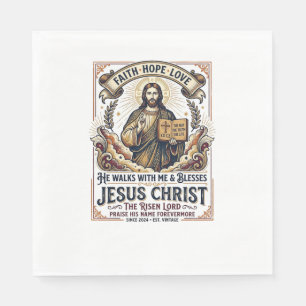Serviette En Papier T-Shirt Jésus Surfant Foi Inspirante