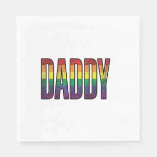Serviette En Papier T-Shirt Typographie Fierté Papa Arc-en-Ciel Vintag