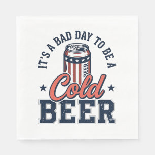 Serviette En Papier T-shirt vectoriel vintage de bière froide patrioti