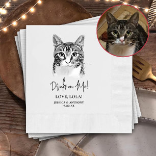 Serviette En Papier Tabby Cat Boissons personnalisées sur moi