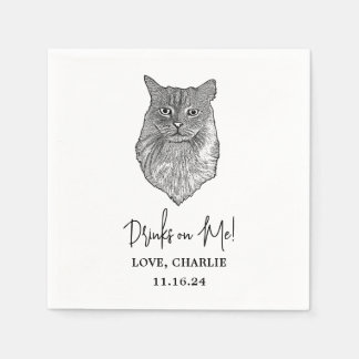 Serviette En Papier Tabby Chat Boissons personnalisées sur les serviet