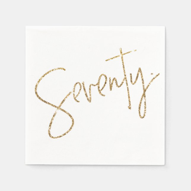Serviette En Papier TABLE DES PARTIES soixante-dix script moderne 70 p (Devant)