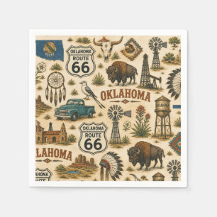 Serviette En Papier Table Ronde Oklahoma Route 66