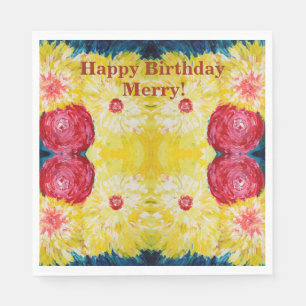 Serviette En Papier Tableau abstrait de l'explosion florale