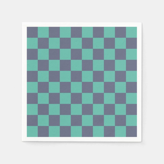 Serviette En Papier Tableau de bord bleu et vert (Devant)