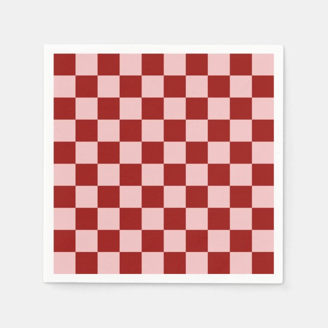 Serviette En Papier Tableau de bord rouge et rose (Devant)