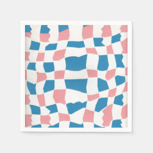 Serviette En Papier Tableau de contrôle bleu rose rétro Abstrait