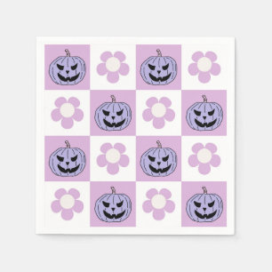 Serviette En Papier Tableau de contrôle Jack-o'-lantern Pink Purple Ha