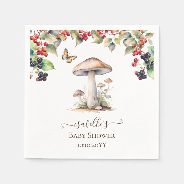 Serviette En Papier Tabouret en bois et Baby shower d'automne de champ (Devant)