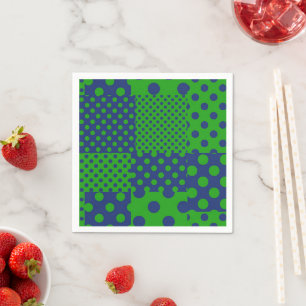 Serviette En Papier Taches à pois verts bleus Patchwork 