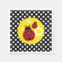 Taches Jaunes Fleurs Rouge Coccinelle Baby Shower