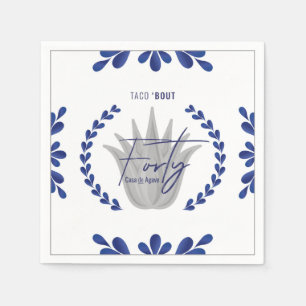Serviette En Papier Taco' Bout 40   Serviettes Tequila bleu/argent