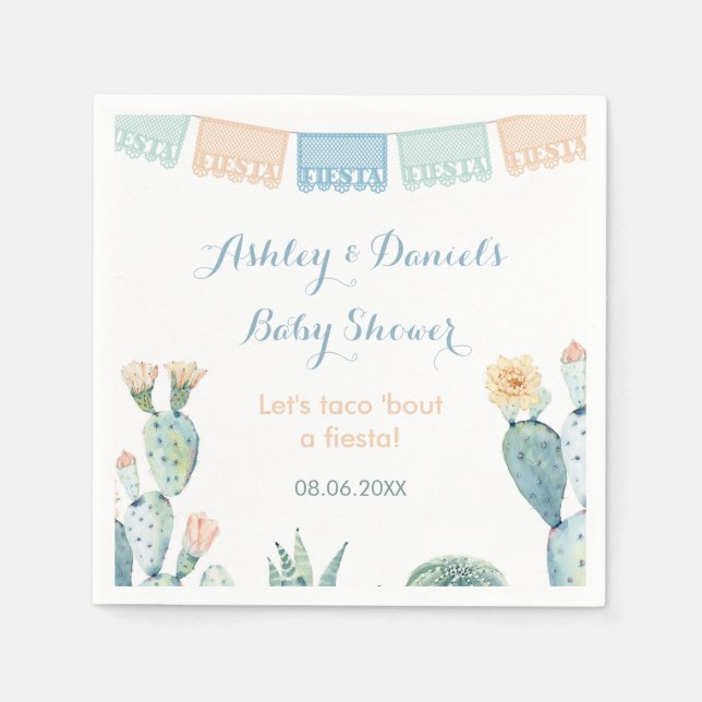 Serviette En Papier Taco Bout A Fiesta Boy Anniversaire Baby shower de (Devant)