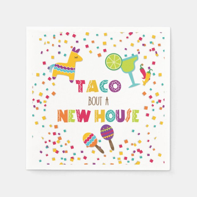 Serviette En Papier Taco Bout a New House Napkin - Blanc (Devant)