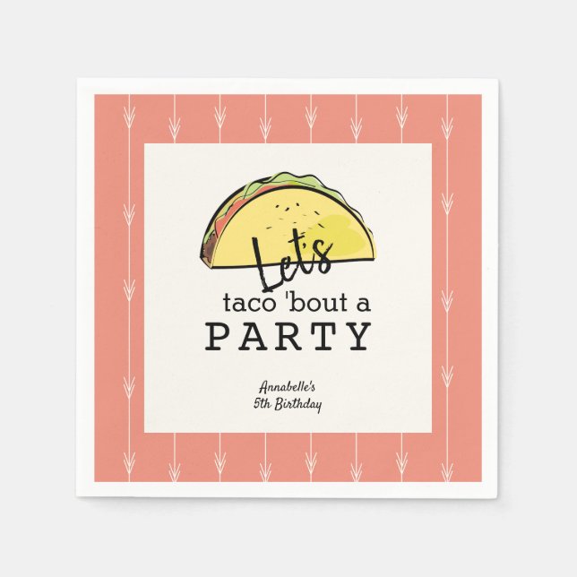Serviette En Papier Taco Bout A Party Fiesta Anniversaire Paper (Devant)