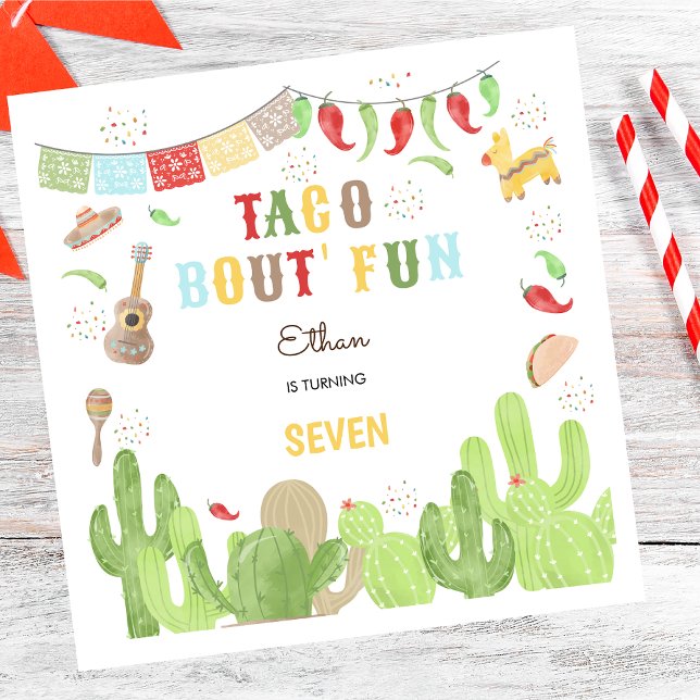 Serviette En Papier Taco bout' fun fiesta mexicaine anniversaire (Créateur téléchargé)