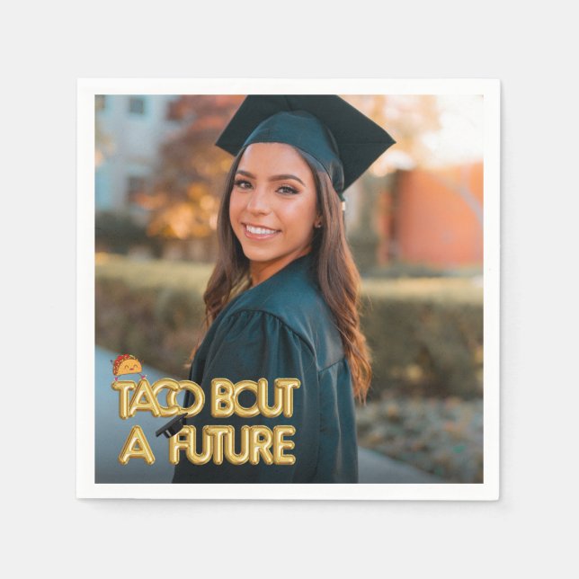 Serviette En Papier Taco Party Graduation Photo Napkins (Devant)