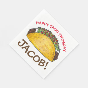 Serviette En Papier Taco TWOSday Mardi 2 Anniversaire fête Fiesta