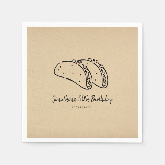 Serviette En Papier Tacos fête d'anniversaire Napkin (Devant)