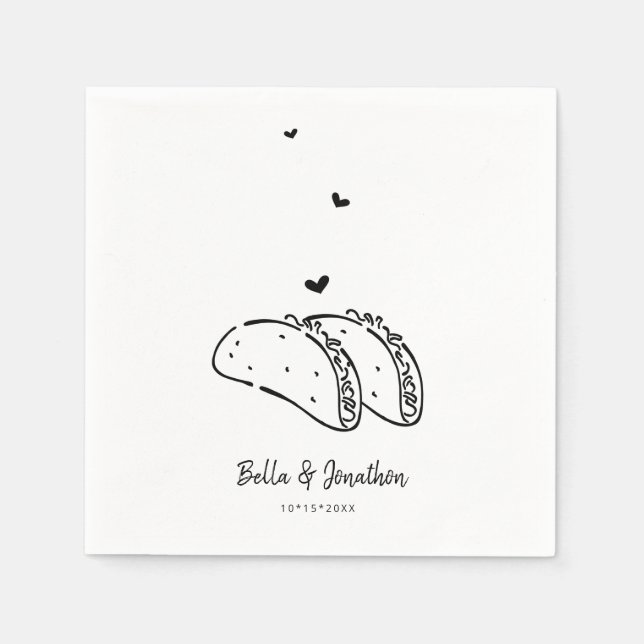 Serviette En Papier Tacos Mariage Napkin (Devant)