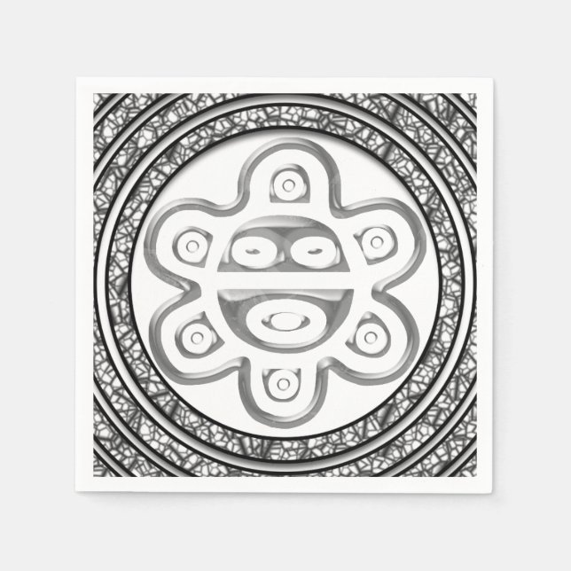 Serviette En Papier Taino Spiral Sun Napkins (Devant)