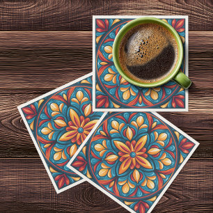 Serviette En Papier Talavera colorée Fiesta mexicaine