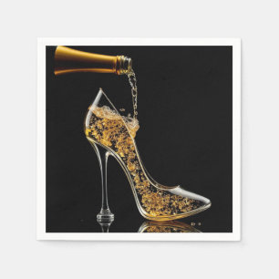 Serviette En Papier Talons aiguilles et vin pétillant