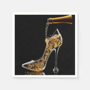 Serviette En Papier Talons aiguilles et vin pétillant