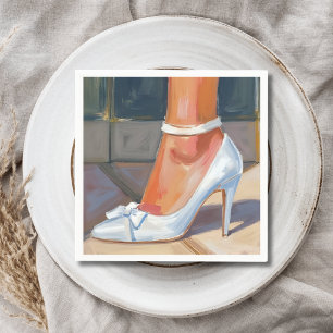 Serviette En Papier Talons de mariage blancs pour la mariée