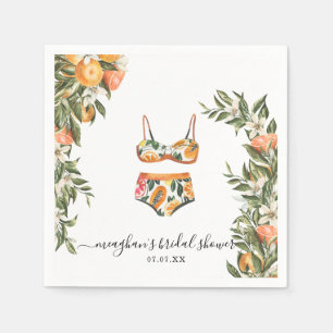 Serviette En Papier Tangerine Citrus   Mariage Personnalisé