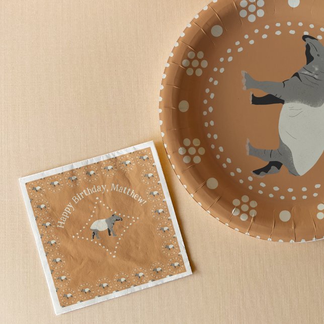 Serviette En Papier Tapir malais orné (Créateur téléchargé)
