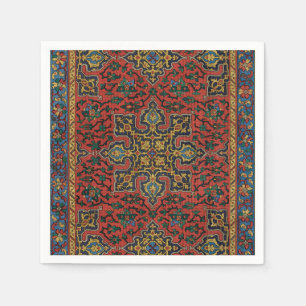 Serviette En Papier Tapisserie de tapis persan rouge bleu classique
