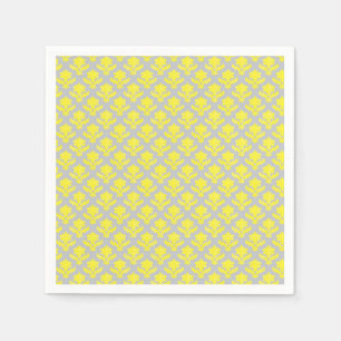 Serviette En Papier Tapisserie Française Mariage Jaune Clair Gris Clai