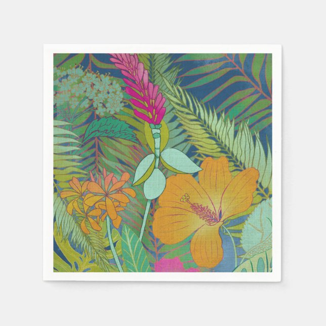 Serviette En Papier Tapisserie tropicale II (Devant)