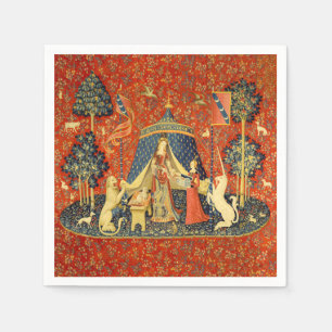 Serviette En Papier Tapisseries Unicorne Lady Legend Médiéval