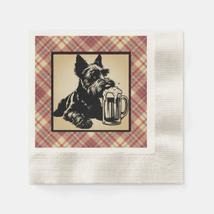 Serviette En Papier Tartan à carreaux écossais aux tons terreux pour T