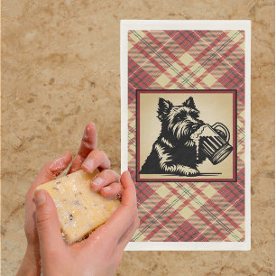 Serviette En Papier Tartan à carreaux Terrier écossais Tons terreux