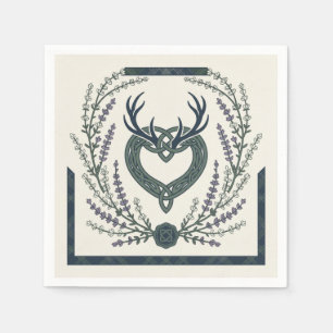 Serviette En Papier Tartan Écossais Cerf Celtique Lavande