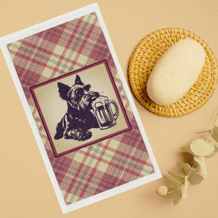 Serviette En Papier Tartan Plaid Terriers Écossais Tons Terreux