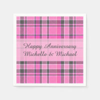 Tartan rose gris | Ajoutez votre nom