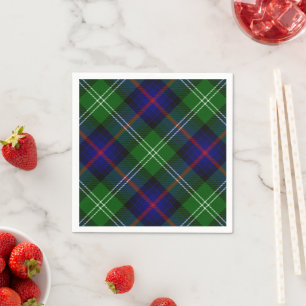 Serviette En Papier tartan Sutherland bleu vert carreaux