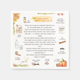 Serviette En Papier Tarte Citrouille maison | Action de grâces