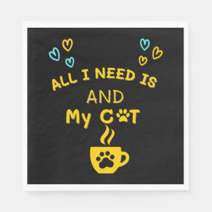 Serviette En Papier Tasse à café drôle de chat orange T-shirt amateur