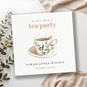 Serviette En Papier Tasse de thé florale chic pour la fête de thé de S