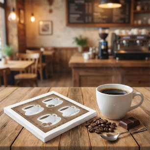 Serviette En Papier Tasses à café avec haricots et chocolat