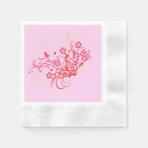 Serviette En Papier Tatouage de fleurs - serviettes