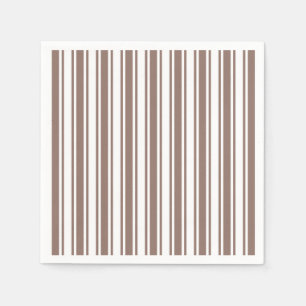 Serviette En Papier Taupe brun et blanc bonbons rayures