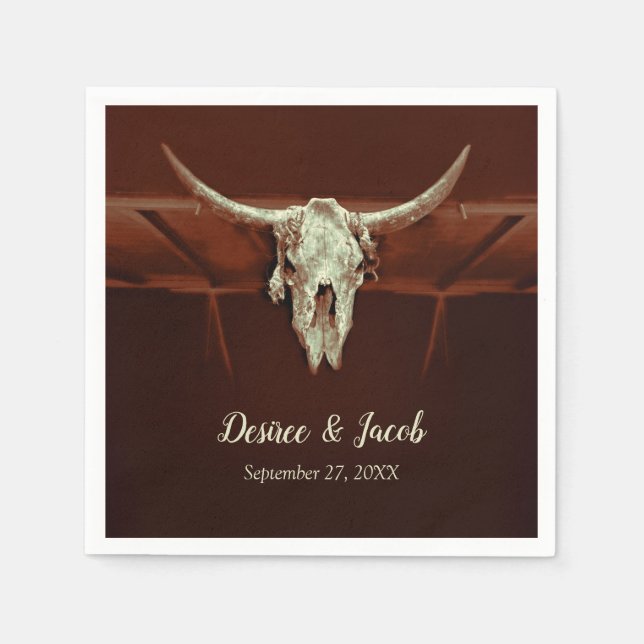 Serviette En Papier Taureau Mariage Brown Russe Pays Ouest (Devant)